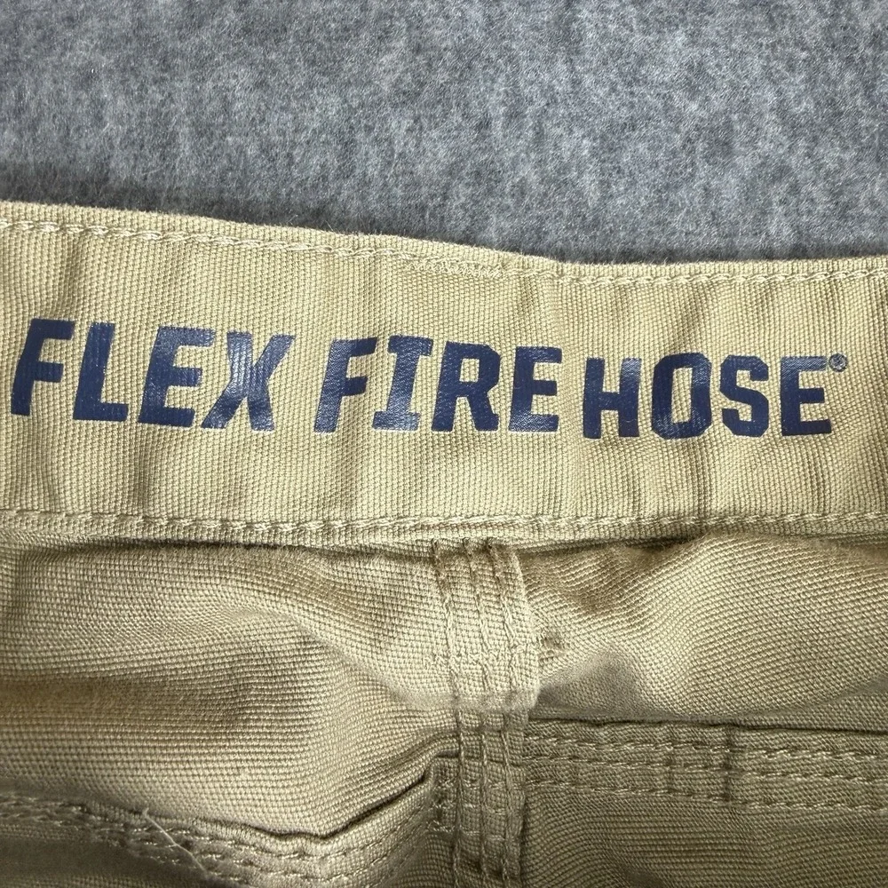 Duluth Trading Pants Mens 36x30 Khaki Flex Fire Hose Stretch Canvas Work